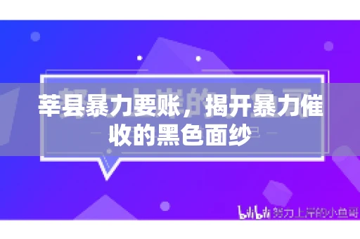莘县暴力要账,揭开暴力催收的黑色面纱 莘县暴力要账,揭开暴力催收的黑色面纱