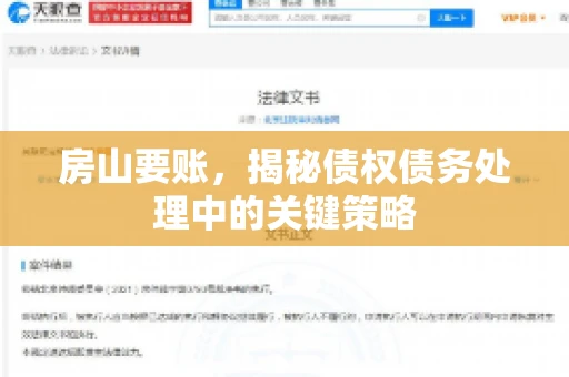 房山要账，揭秘债权债务处理中的关键策略