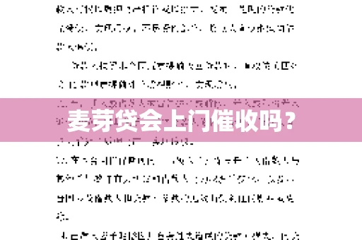 麦芽贷会上门催收吗？